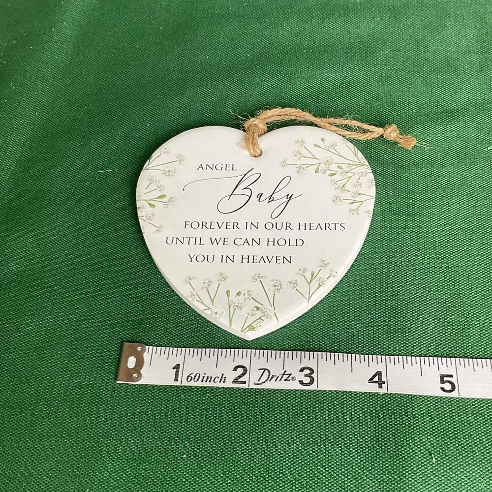 Angel Baby Remembrance Heart Christmas Ornament - Memorial Keepsake